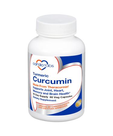 CardioTabs Turmeric Curcumin - Joint Heart Memory & Brain Supplement with 600 mg Theracurmin Highly Absorbable Curcumin Supplements 60 Vegetarian Curcumin and Turmeric Capsules 30-Day Supply - Buy Online on GoSupps.com