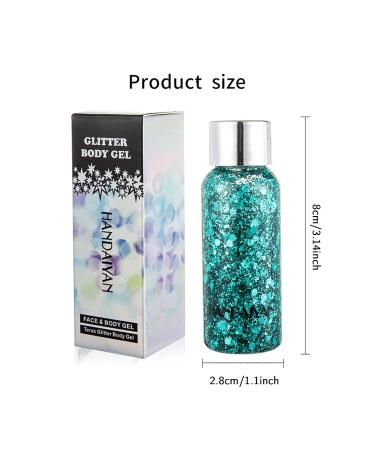 30g Green Glitter Body Gel & Liquid Eyeshadow - Mermaid Sequins for Face Hair & Lips - Festival Sparkle! - Buy Online on GoSupps.com
