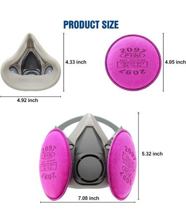 Half Facepiece with 2097 Filter MYGCCA Resin Respirator with Filters for Dust Organic Vapor Used in Painting Woodworking Epoxy Welding  - Buy Online on GoSupps.com