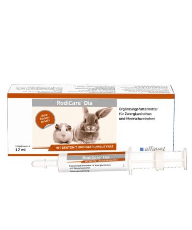 Alfavet Rodicare DIA supplementary feed for dwarf rabbits and guinea pigs in the event of diarrhea with sodium butyrat sugar -free 3 injectors of 12 ml - Buy Online on GoSupps.com