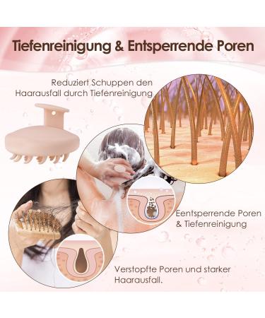 Beige Scalp Massage Brush - Silicone Shampoo Massager for Dandruff Removal & Hair Growth Stimulation | Worldwide Shipping - Buy Online on GoSupps.com