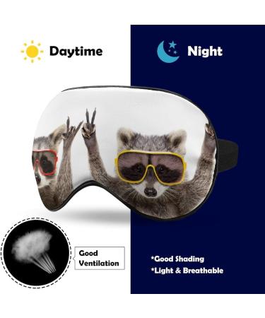 Light-Blocking Sleep Mask for Women | Funny Raccoons Eye Masks | Comfortable & Soft Blindfold with Adjustable Strap for Men - Color-3 - Buy Online on GoSupps.com