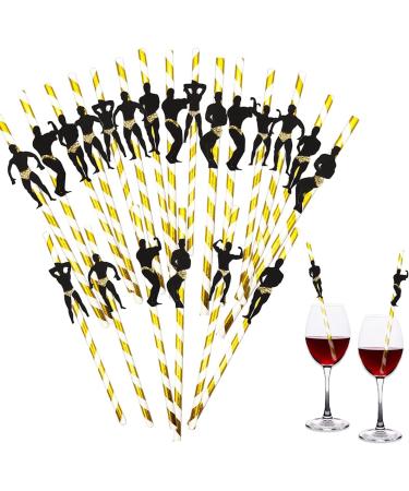 2022 Bachelorette Party Decorations Straws I 24 Pack Stripper Pole Dancer Straw I Black and Gold Glitter Confetti Pre Glued I Bridal Shower Supplies Crazy Silly Party Straws Drinking Favors (36) - Buy Online on GoSupps.com