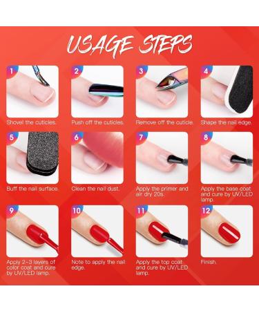 ROSALIND Black Red Gel Nail Polish Set | 15ML Soak Off Spring Summer Colors | 2PCS Black and Red Solid Colors for Women - Buy Online on GoSupps.com