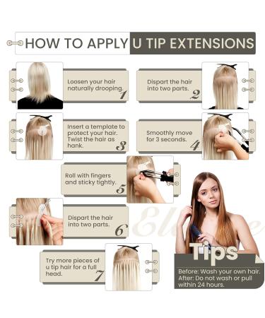 Elailite Bonding Extensions - 100% Human Hair Keratin U-Tip Hair Extensions 22 #4P27 Medium Brown/Honey Blonde - 50g (1g/strand) - Buy Online on GoSupps.com