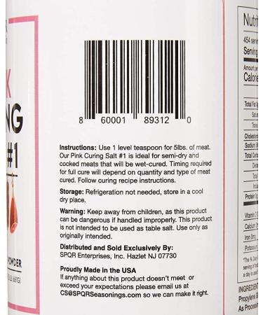 Curing Salt No.1 Premium Prague Powder XL 1.5lb by SPQR Seasonings - Buy Online on GoSupps.com