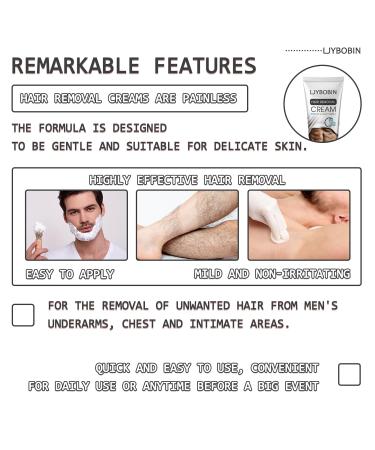 Painless Depilatory Cream for Men - Effective Hair Removal for All Skin Types - Body Arms Legs Chest - Buy Online on GoSupps.com