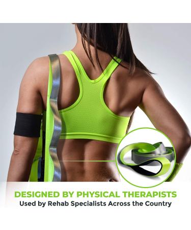 Gradient Fitness 12 Loop Stretching Strap | 8ft Multi-Loop Yoga Strap with Neoprene Handles for Physical Therapy & Leg Stretches - Green/Grey - Buy Online on GoSupps.com