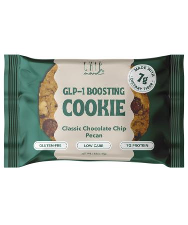 ChipMonk GLP-1 Boosting Cookies - Chocolate Chip Pecan (6 Pack) Low Carb Gluten-Free High Protein Healthy GLP-1 Boosting Sweet Snack with 7g Protein and 7g Dietary Fiber