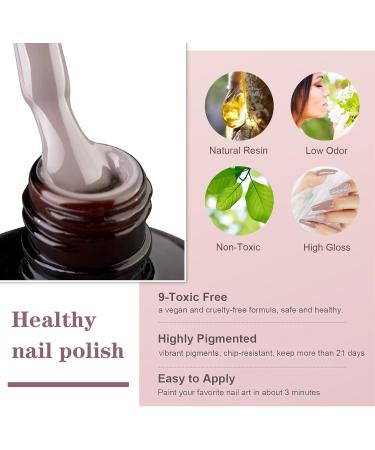 INPING Gel Nail Polish Set - 6 Colors Nude, Maroon, Burgundy, Red, Gray, Glitter - Soak Off UV/LED Nail Varnish for Women - DIY Nail Art Salon - Beauty Gifts - Buy Online on GoSupps.com