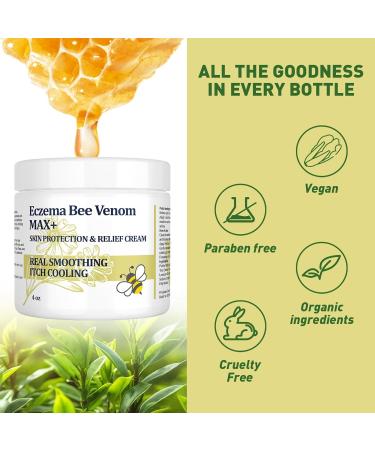 DUBOONAIO High Strength Bee Venom Cream Dyshidrotic Eczema Ointment Heat Rash Itching Eczema Psoriasis Leg Stomach Foot Hand Irritated Skin All Age Care - Buy Online on GoSupps.com