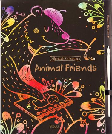SAYU Premium Scratch Art Coloring Kit - DIY Craft Hobby Set for Adults & Kids - Engraving Scratch Off Gift Set with 5 Animal Friends Designs - Buy Online on GoSupps.com