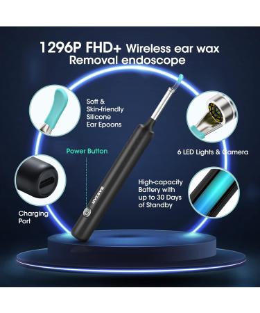 Wireless Otoscope Ear Wax Removal Tool with LED Lights - 1926P FHD WiFi Ear Endoscope for Adults, Kids, Pets - Visual Ear Inspection Camera - Silicone Ear Pick - 3mm Mini - Easy Ear Cleaning - Buy Online on GoSupps.com