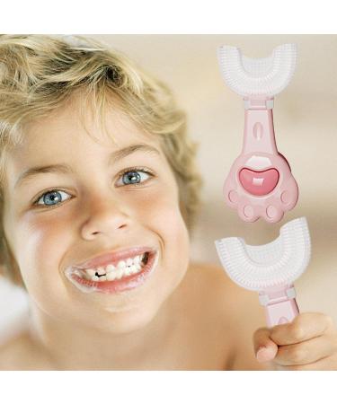 Kids U Shaped Toothbrush Manual U Shaped Toothbrush - Hangable Detachable Toothbrush Oral Cleaning Tools for Children 2-6 Years Dtt Pink 1 count (Pack of 1) - Buy Online on GoSupps.com