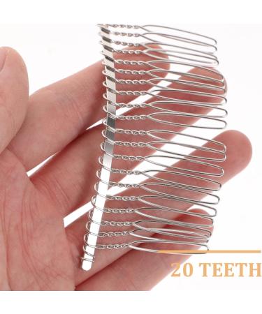 FRCOLOR 8cm Silver Metal Veil Comb - Hair Side Combs - Hair Clip for Women Wire Bridal Veil Hair Clip Comb DIY Wedding Veil Hair Accessory - Buy Online on GoSupps.com