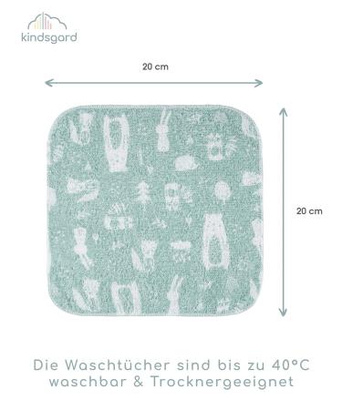 Buy Kindsgard Washcloths Vaskedag 12-Pack Mint - Soft Baby Essentials - 100% Cotton 20x20 cm - Perfect for Newborns - International Shipping Available - Buy Online on GoSupps.com