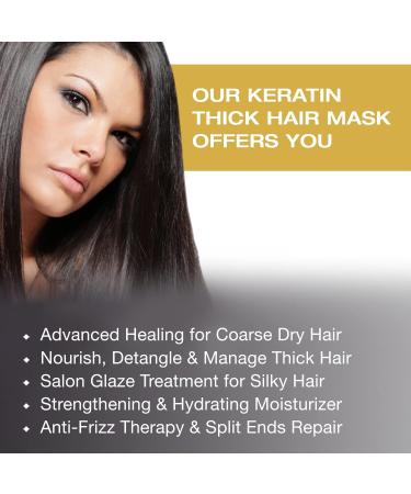 Vitamins Keratin Hair Mask Deep Conditioner with Biotin Protein and Castor Oil - Repair Treatment for Thick, Dry, Damaged, Color Treated Hair - Buy Online on GoSupps.com