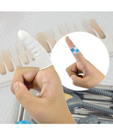 100 Pcs White Disposable Latex Finger Cots - Anti-Static Finger Protection for Dressing & Hygiene - Buy Online on GoSupps.com