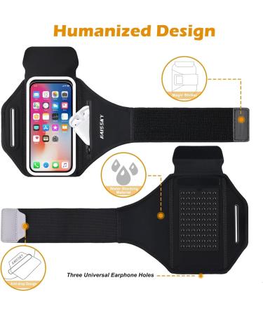Sports Hardship Headphones Pocket - 3D Cell Phone Bracelet Holder for Running & Jogging | Compatible with iPhone 15/14/12 Pro Max & Samsung Galaxy S22/S21 - Black - Buy Online on GoSupps.com