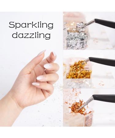 Buy Hoinco 12 PCs Metallic Gold & Silver Nail Art Foil Flakes - 2 Boxes Festival DIY Accessories - International Shipping Available - Buy Online on GoSupps.com