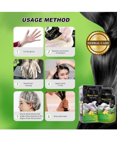 Natural Plant Hair Dye for Grey Hair | Black Bubble Shampoo for Men | Demi-Permanent 6.76 Fl Oz Box of 10 - Buy Online on GoSupps.com