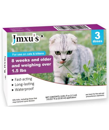 Flea and Tick Prevention for Cats, Cat Flea & Tick Control with Fipronil, Long-Lasting & Fast-Acting Topical Flea & Tick Treatment Drops for Kitten, 3 Doses - Buy Online on GoSupps.com