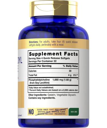 Carlyle Phosphatidyl Choline 1680mg | 90 Softgels | Non-GMO & Gluten Free Supplement - Buy Online on GoSupps.com