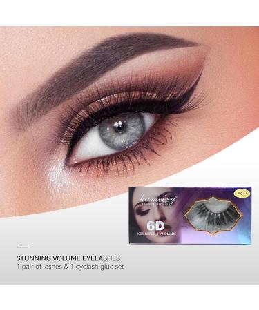 False Eyelashes 1Pair Reusable Eyelashes with Glue Volume Fluffy Wispy Eyelashes Dramatic Thick Lashes Cat Eye Lashes for Party Travel - Buy Online on GoSupps.com