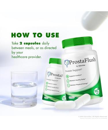 NutraVibe ProstaFlush Capsules - Natural Prostate & Bladder Health Support Prosta Flush Pills for Healthy Urinary Flow Comfort & Peaceful Sleep | Easy-to-Swallow Premium Formula (60 Capsules) - Buy Online on GoSupps.com