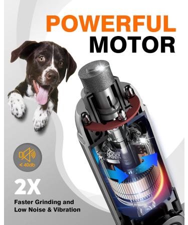 Toozey Dog Nail Grinder with LED Lights - Powerful Electric Nail Trimmer for Dogs & Cats - Buy Online on GoSupps.com