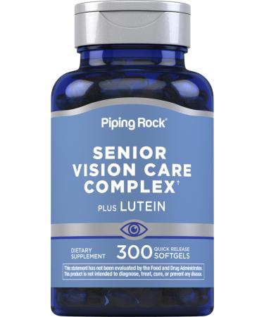 Piping Rock Eye Health Complex | 300 Softgels | Senior Vision Care Vitamin | Plus Lutein and Zeaxanthin | Non-GMO Gluten Free Supplement