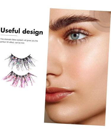 FRCOLOR 2 Pairs of False Eyelashes Fluffy Glitter Eyelashes False Makeup Eyelashes Make-Up Eyelashes Christmas Eyelashes Eyelashes with Glitter Sequins Diamond Manual Fibre 3D - Buy Online on GoSupps.com