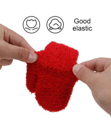 Jupsk Toddler Mittens - Warm Knitted Solid Color Coral Fleece Gloves for Kids 1-4 Years Old | 6 Pairs - Buy Online on GoSupps.com