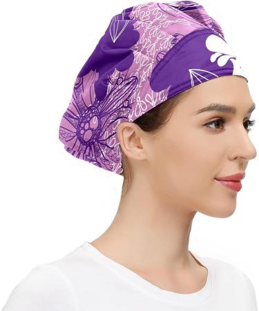 MUKJHOI Adjustable Working Caps Tie Back Bouffant Hats - 26 Floral (97) | One Size Fit All - Buy Online on GoSupps.com