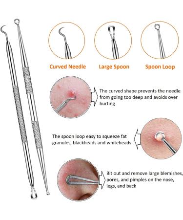Ybaoo 18PCS Blackhead Remover Tools Kit - Professional Stainless Acne Extractor Set with Metal Case for Blemish Comedone Removal - 2022 Latest - Buy Online on GoSupps.com