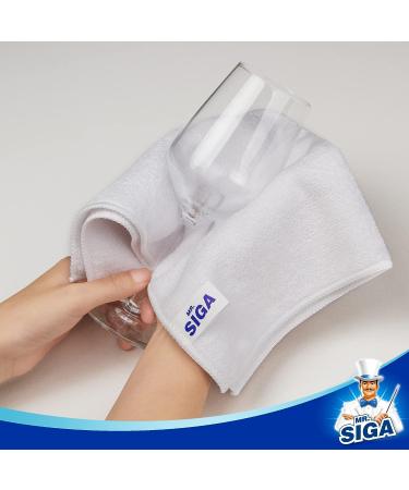 MR.SIGA Microfiber Cleaning Cloth - Pack of 12, Streak Free All-Purpose Towels, White, 32x32 cm - Buy Online on GoSupps.com