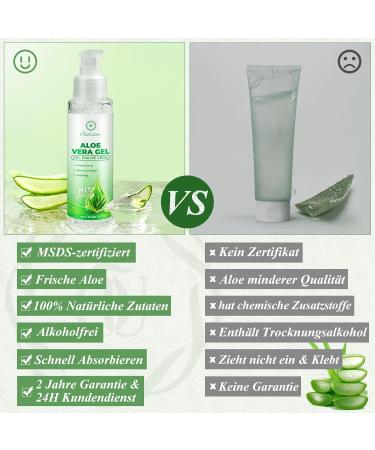 Pure Aloe Vera Gel for Dry Skin & Sunburn | 100% Natural Moisture Cream - 100ml Portable After Sun Lotion - Buy Online on GoSupps.com