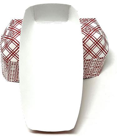 100 Pack Mr. Miracle 7 Inch Paper Hot Dog Tray Red/White Pattern - Disposable, Recyclable & Biodegradable - Made in USA - Buy Online on GoSupps.com