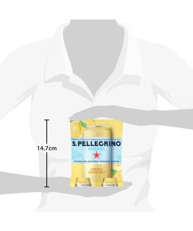 San Pellegrino Essenza Sparkling Water Lightly Flavoured Lemon & Lemon Zest Cans 4x330ml - Buy Online on GoSupps.com