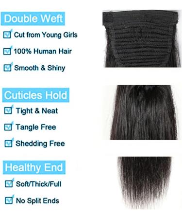 Hair Buns Hair Piece Long Straight Ponytail Real Hair Wrapped Ponytail Hair Extensions Barrettes for Black Women Natural Black 8-24 Inch Hair Accessories For Girls (Color : Straight Size : 8inch) 8inch Straight - Buy Online on GoSupps.com