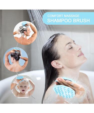 2-in-1 Scalp Massage Brush & Peeling Body Brush for Hair Growth - Soft Silicone Suitable for All Skin Types Blue - Perfect for Kids Women & Men (10.5cm) - Buy Online on GoSupps.com