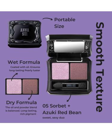 Buy ANNA SUI Two-Tone Eye Shadow Compact - Long-Lasting Pink & Brown Makeup - 05 Sorbet x Azuki Red Beans - International Shipping Available - Buy Online on GoSupps.com