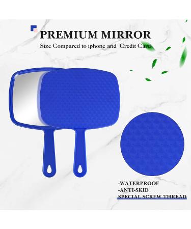 3-Piece Hand Mirror Set for Makeup and Hair Styling - Portable Vanity Mirrors for Travel, Home, and Salon Use - Red, Black, Blue - 9.17 x 6.53 Inch - Buy Online on GoSupps.com