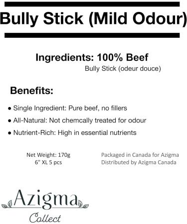 Natural Bully Sticks (Mild Odour) - 170g - Buy Online on GoSupps.com
