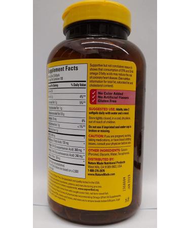 Nature Made Fish Oil 1200 mg (360 mg Omega-3) 200 Liquid Softgels | Omega-3 Supplement - Buy Online on GoSupps.com