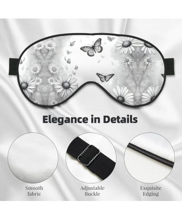Buy Butterfly Daisy Print Unisex Sleep Eye Mask | Soft Comfort Eye Shade for Travel Yoga & Shift Work - International Shipping Available - Buy Online on GoSupps.com