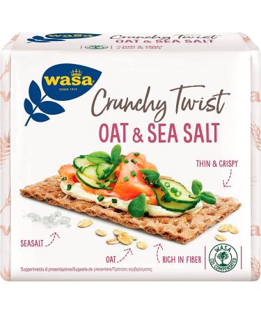 Wasa Crunchy Twist Oat & Sea Salt, Whole Grain Cracker with Oatmeal, Oatmeal & Sea Salt, 265g + Italian Gourmet Polpa di Pomo