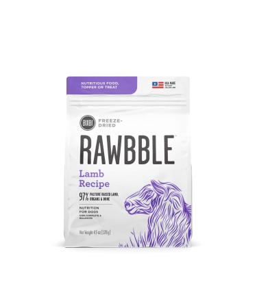 BIXBI Rawbble Freeze Dried Dog Food, Lamb Recipe, 4.5 oz - 97% Meat and Organs, No Fillers - Pantry-Friendly Raw Dog Food for Meal, Treat or Food Topper - USA Made in Small Batches