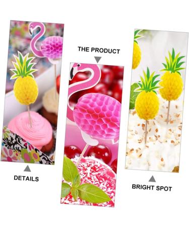 OFFSCH 19pcs Baking Decoration Insert Cake Topper Toppers Para Comida Cake Decor Topper Flamingo Cake Insert Decoration Fruit Cake Cupcake Three-dimensional Paper 3d Decorative Sign - Buy Online on GoSupps.com