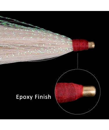 Bucktail Teasers Fishing Lures 10pcs | Saltwater Bucktail Teaser Plugs Kit - Beige - Buy Online on GoSupps.com